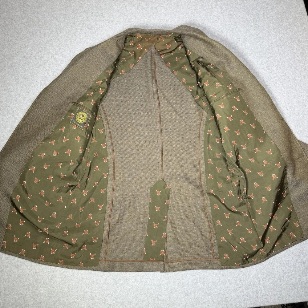 Rare Vintage 60s Chipp Tweed Jacket Sport Coat 3 Button Half Lined Fox Mens 43 L